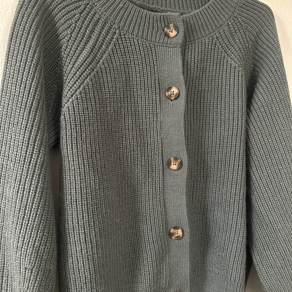 Banana Republic sage green chunky  Cardigan Sweater size M - Picture 2 of 6